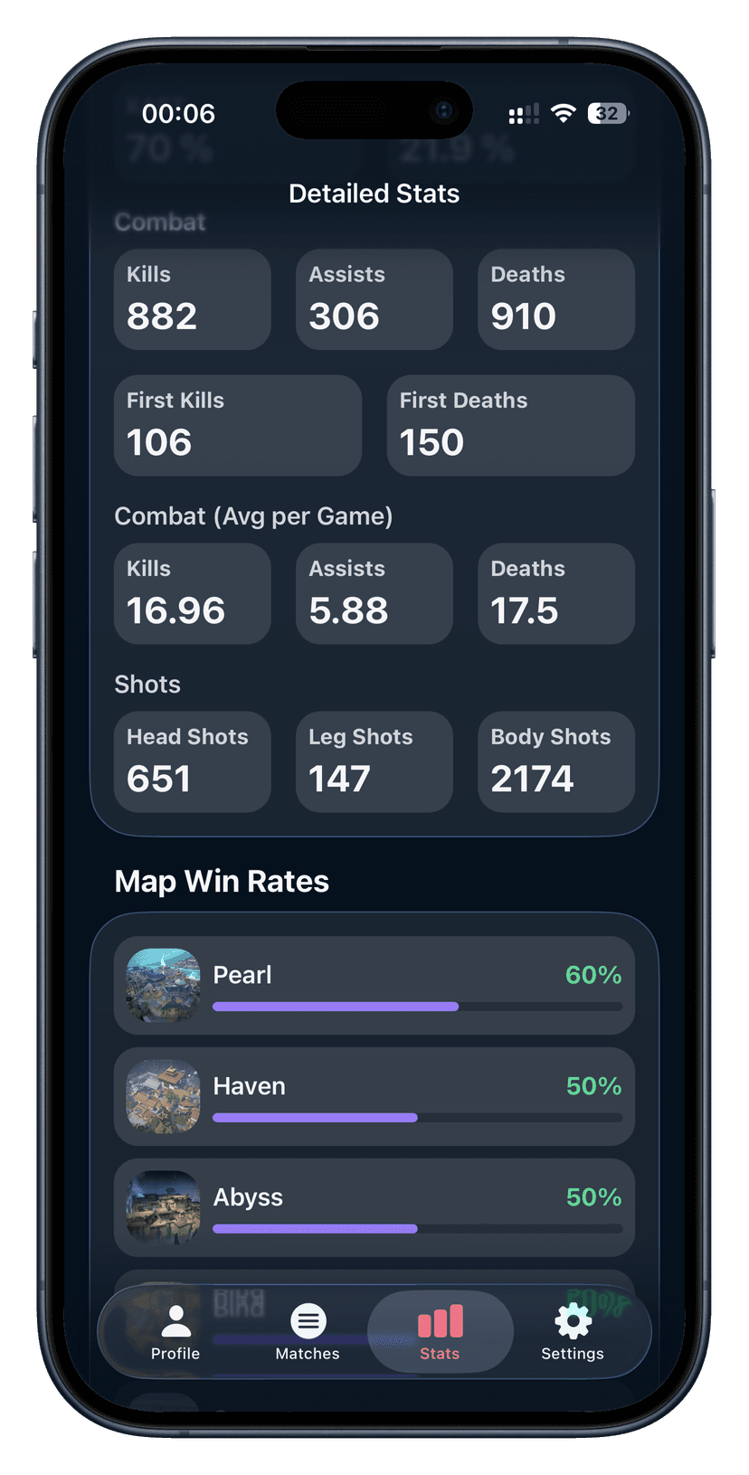 Weapon and Map Statistics